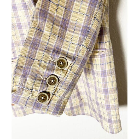 Free People X We The Free Womens Plaid Pastel Beckett Boyfriend Oversized Blazer - Picture 7 of 11